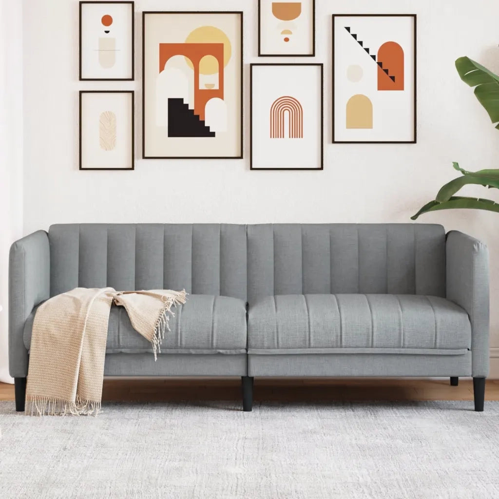 Divano | Divano da soggiorno | Sofa a 2 Posti Grigio Chiaro in Tessuto