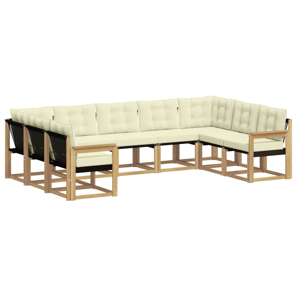 Set di divani da esterno con cuscino 9 pcs Bianco e Crema 3389852