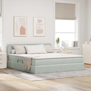 Letto con Contenitore Grigio chiaro 180 x 200 cm Velluto