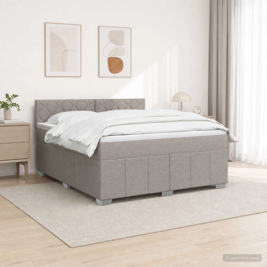 Letto box spring con materasso Tortora 140 x 200 cm Tessuto 3452702