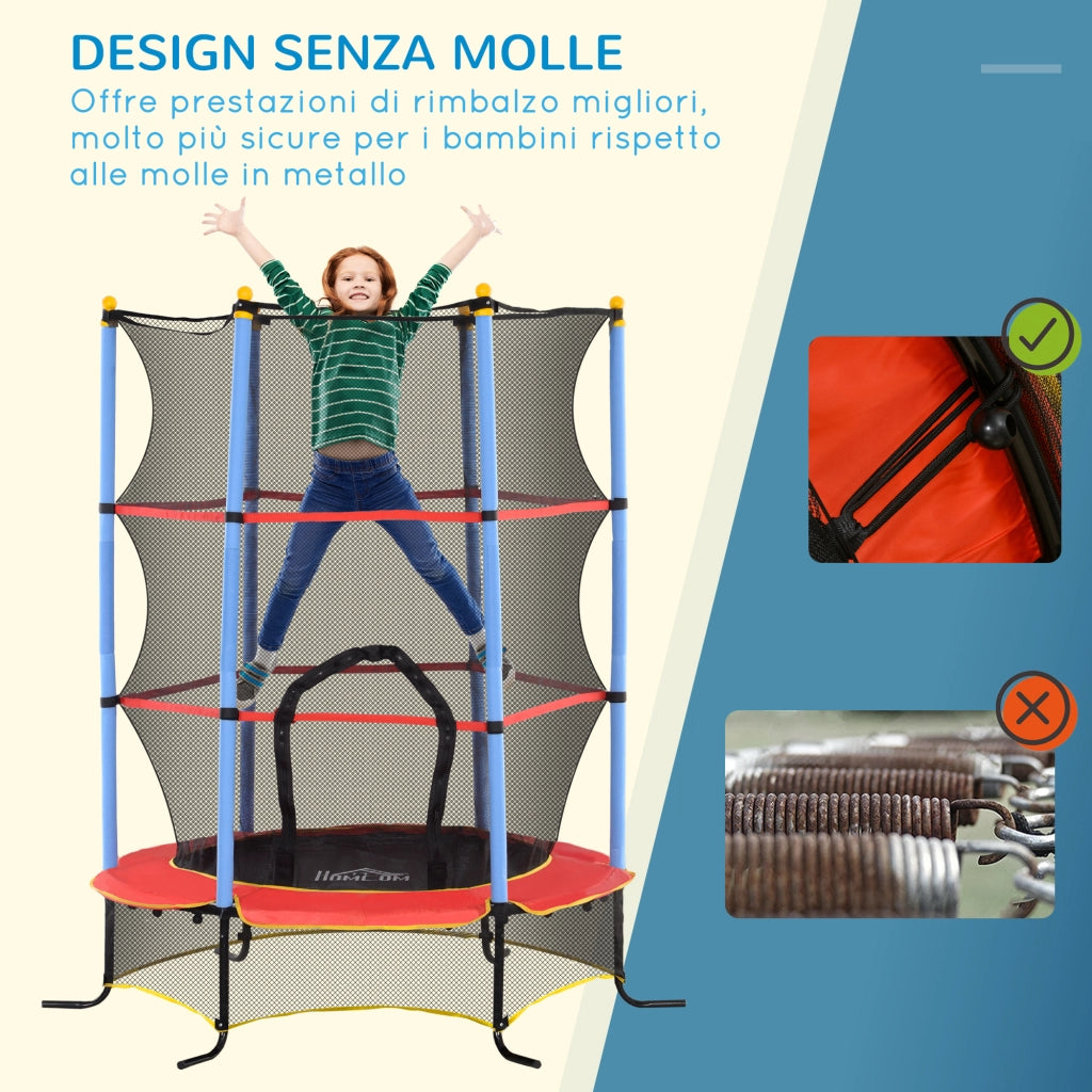 Trampolino per Bambini con Rete Sicurezza ¨C zephmum ¨C Blu