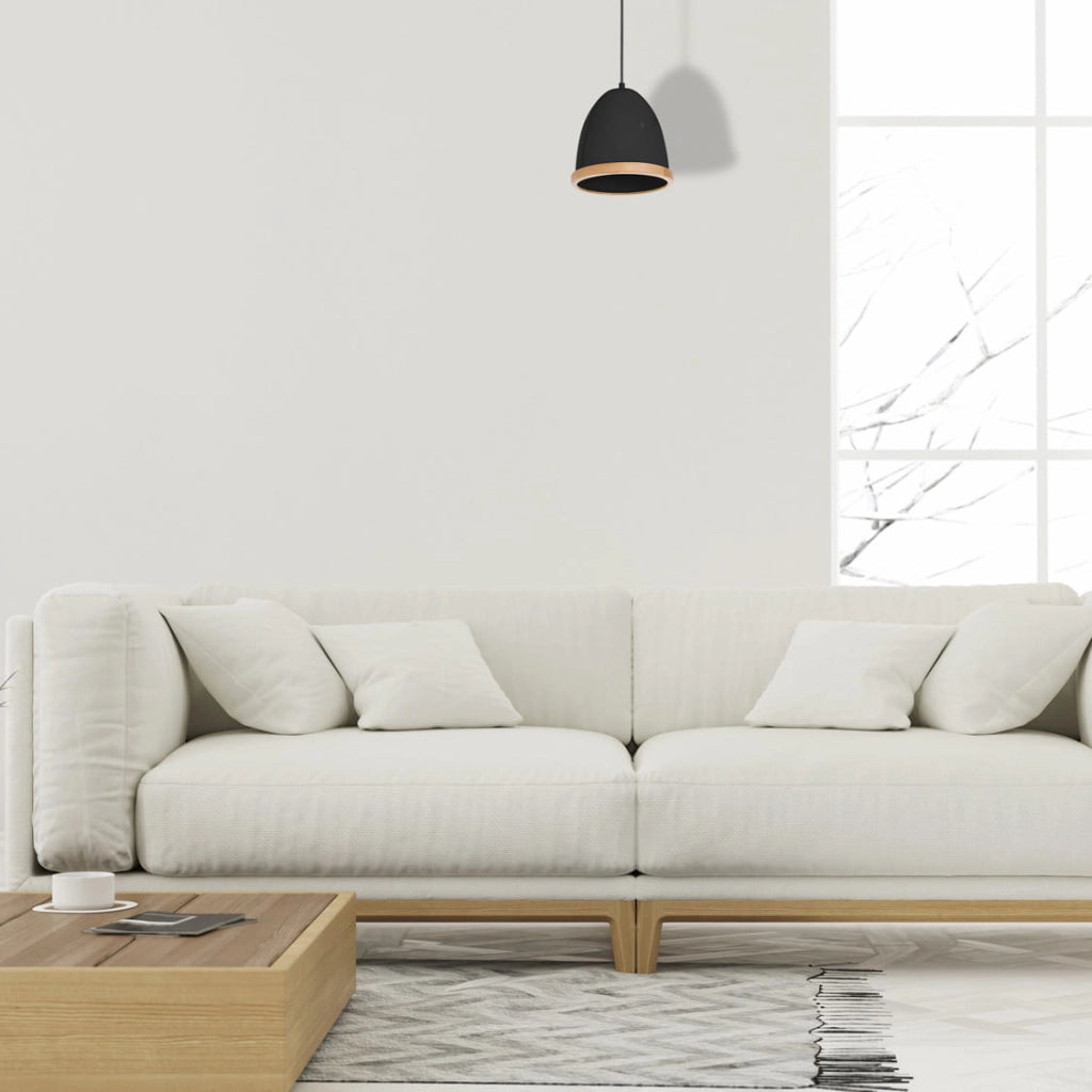 Lampada a sospensione Milagro Studio E27 Ø21 nera legno
