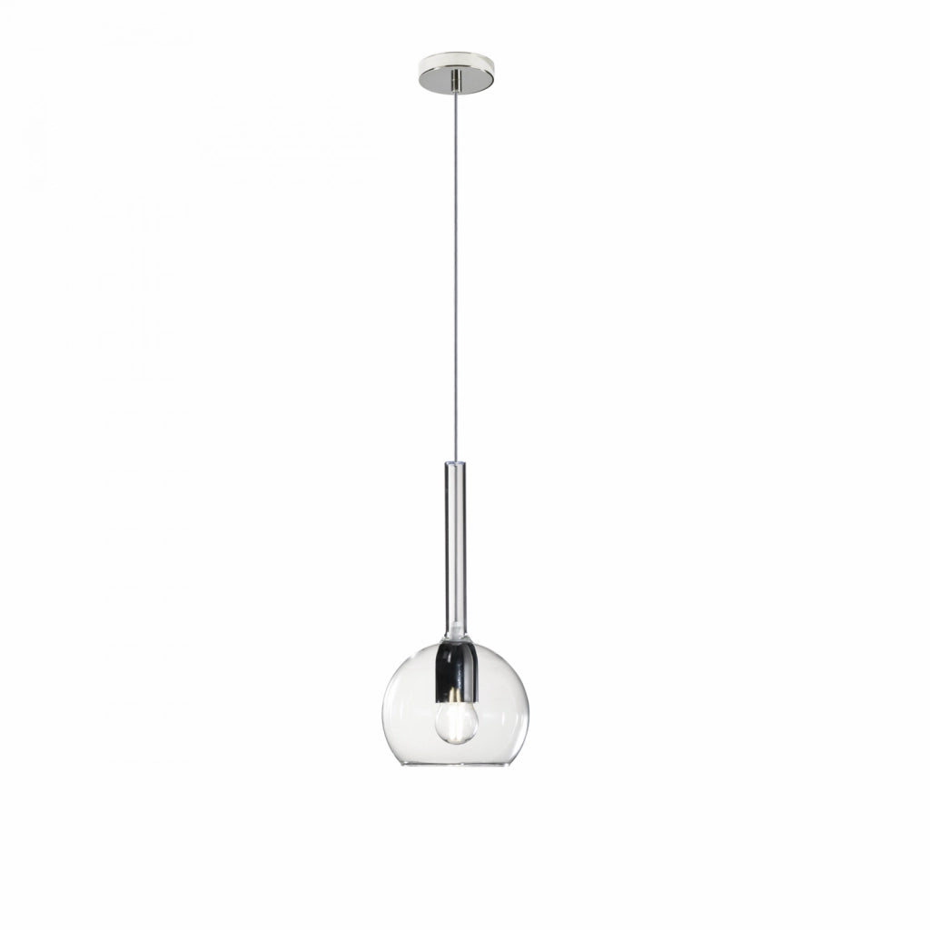 SOSPENSIONE CROMO 1 LUCE PICCOLA TRASPARENTE 1155CR-SP-TR
