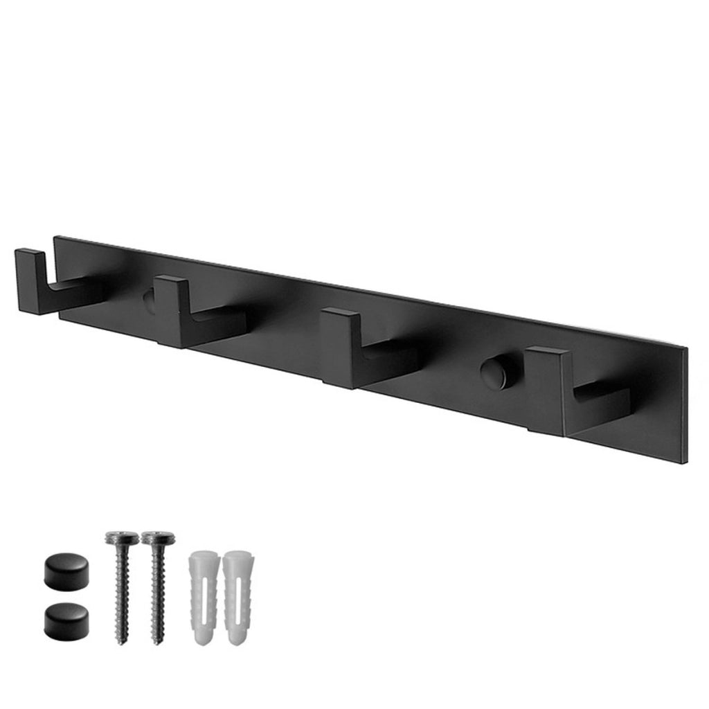 Appendiabiti da parete minimal a 4 ganci nero