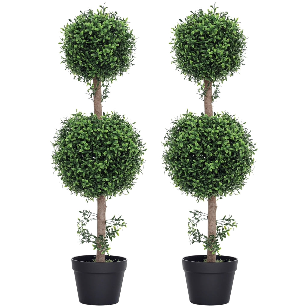 Set 2 Piante Artificiali Bosso UV ¨C Xylo ¨C Verde con Vaso