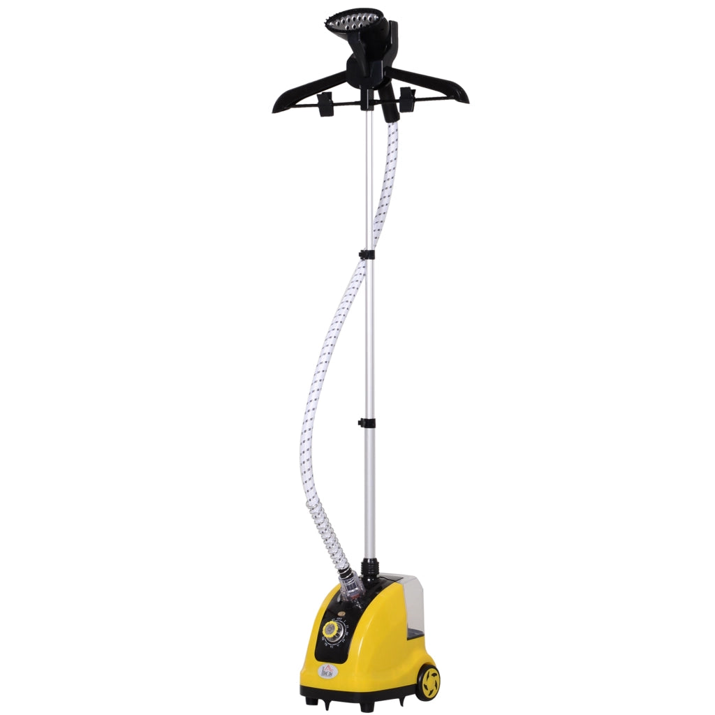 Stiratore Verticale a Vapore ¨C Minimal ¨C Giallo ABS PP Asta Estendibile Rotelle 26x21.5x29 cm