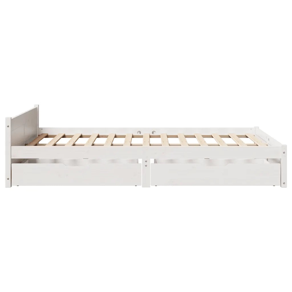 Letto senza Materasso-Struttura Letto Bianco 120x200 cm Legno Massello di Pino 886344