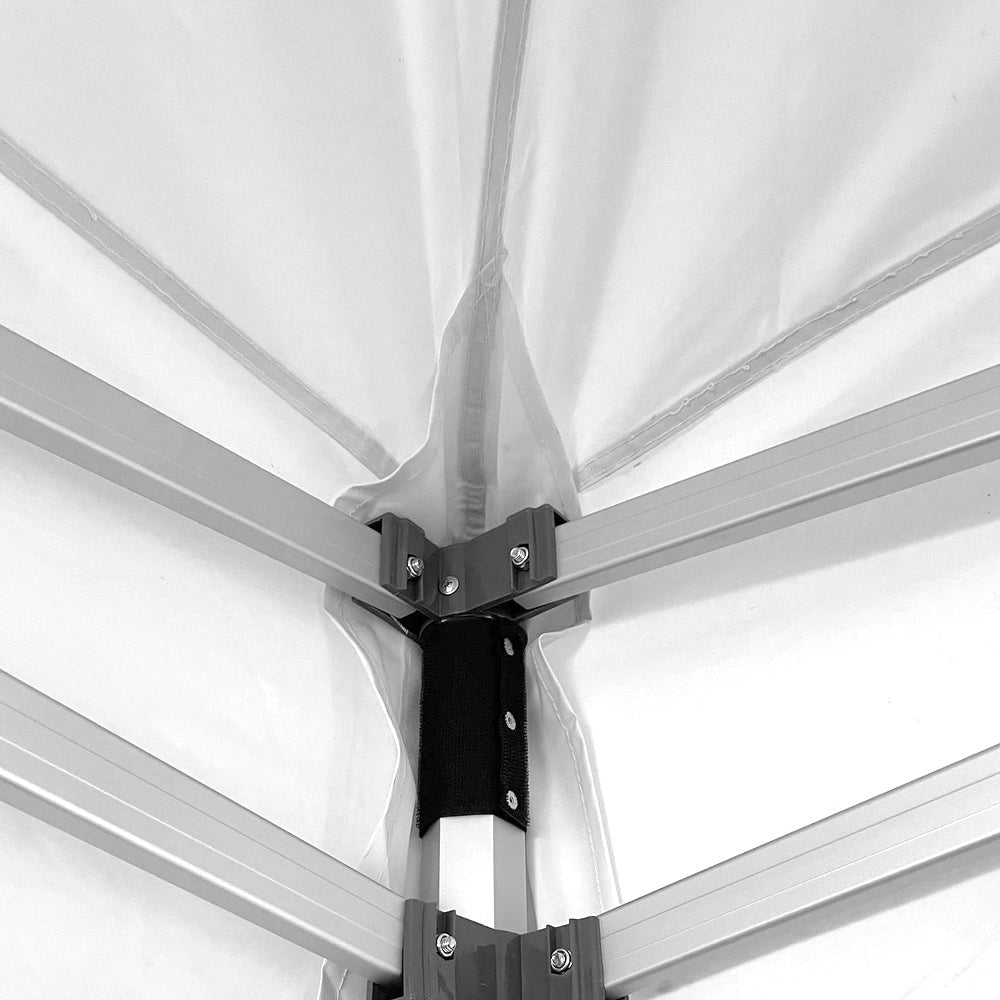 Gazebo Richiudibile Professionale Struttura Esagonale Telo Oxford Impermeabile 3x3 m Struttura In Alluminio Bianco