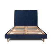 Letto 200x200 cm con testata imbottita - Tessuto velluto