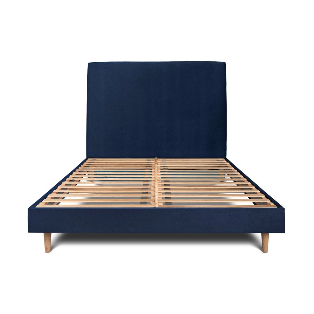 Letto 200x200 cm con testata imbottita - Tessuto velluto