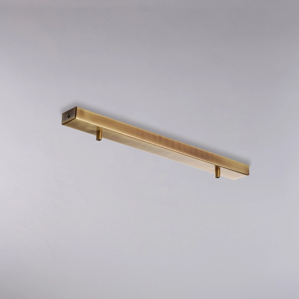 Binario Rettangolare Multicavo 2 Luci In Ferro Bronzato 50 Cm