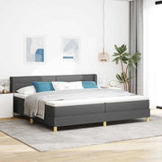 Letto a molle con materasso Grigio scuro 200 x 200 cm Tessuto 3341252