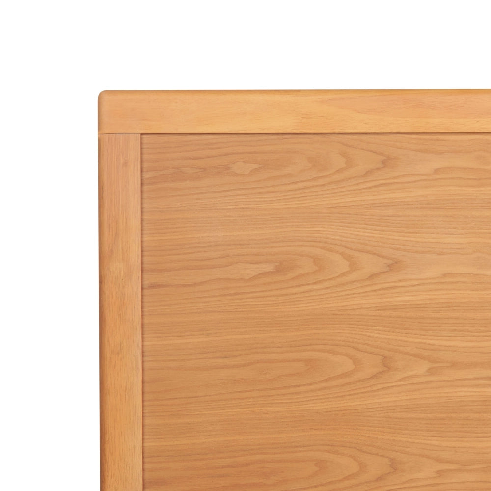 Letto 180 x 200 cm in MDF di frassino marrone con testiera e rete a doghe in stile rustico