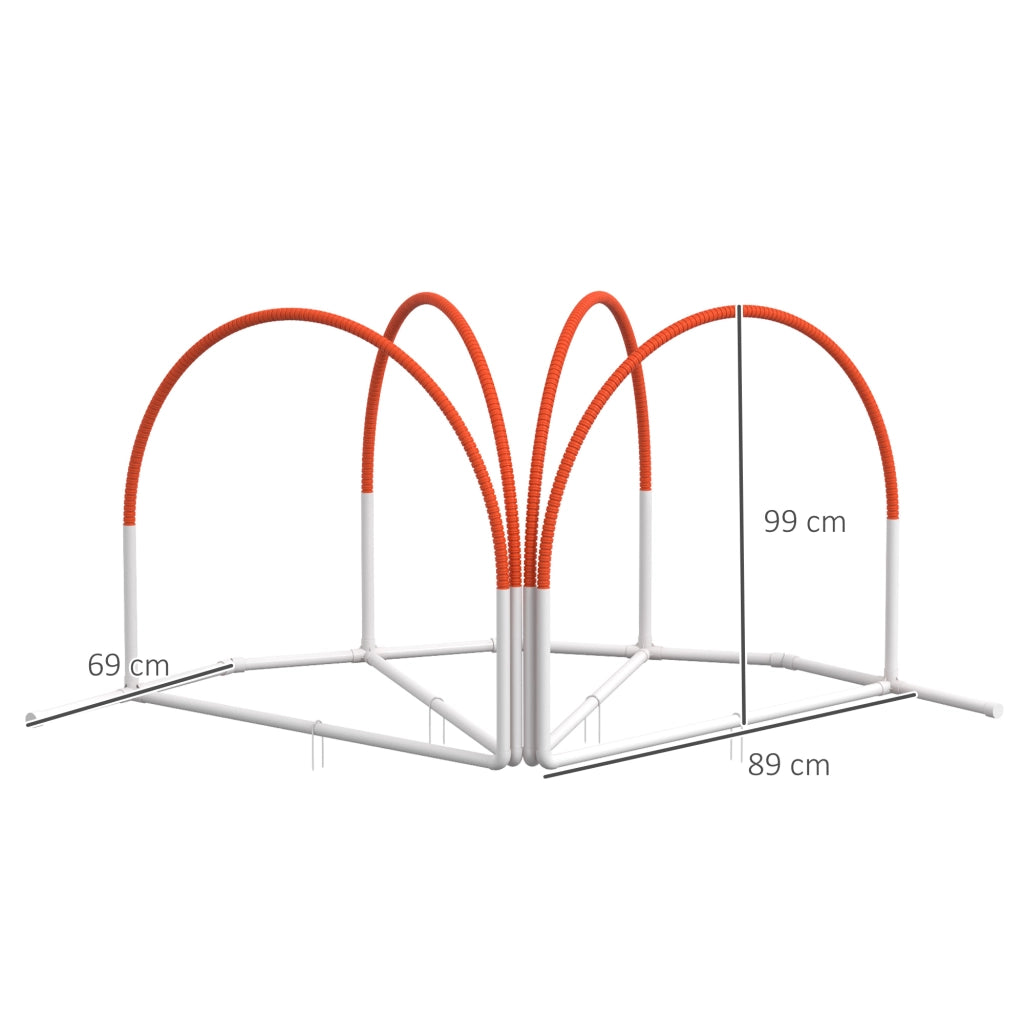 Set per cani Agility 4 pezzi ¨C zephmum ¨C bianco+arancione 89x69x99 cm