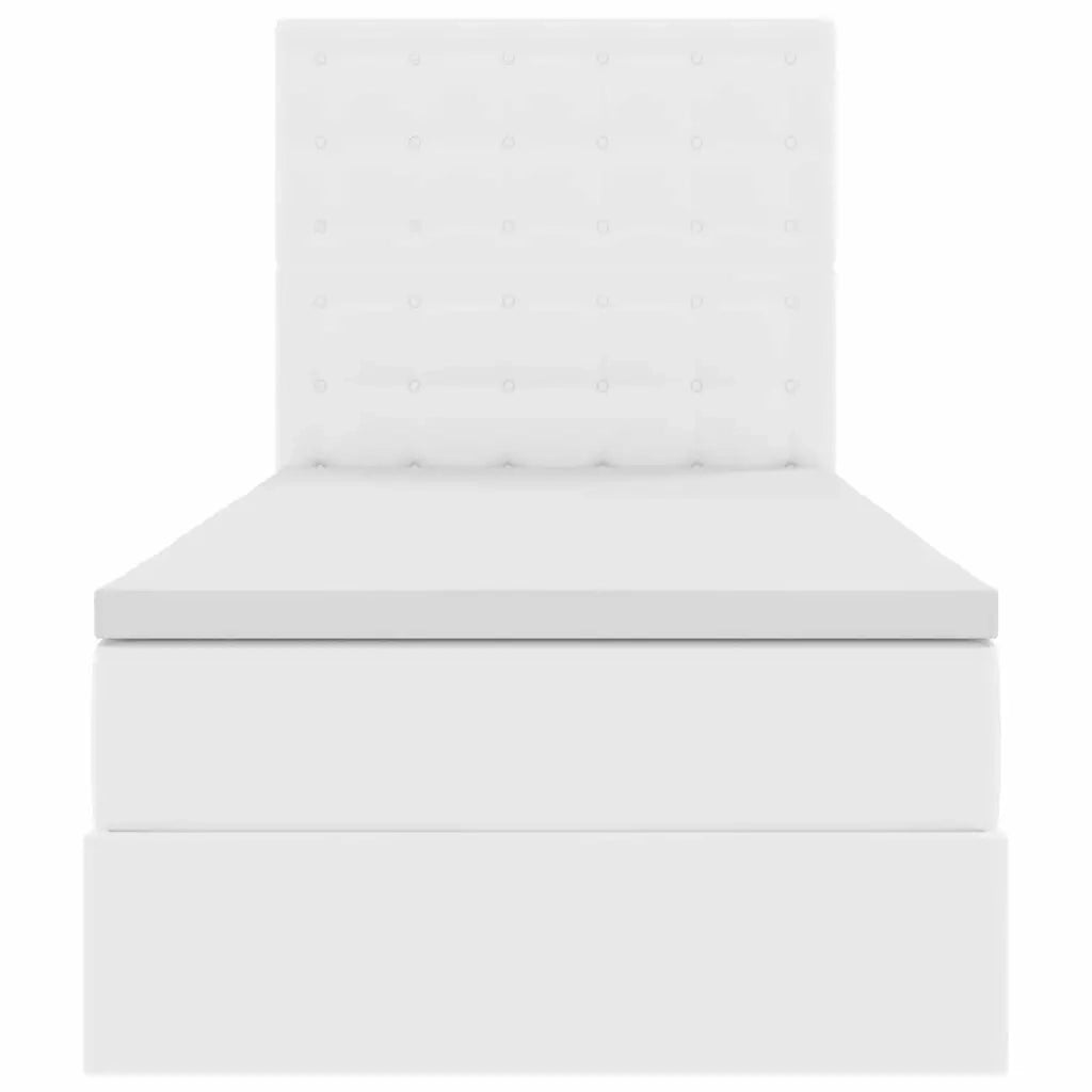 Letto con Contenitore Bianco Puro 90 x 200 cm Pelle Sintetica
