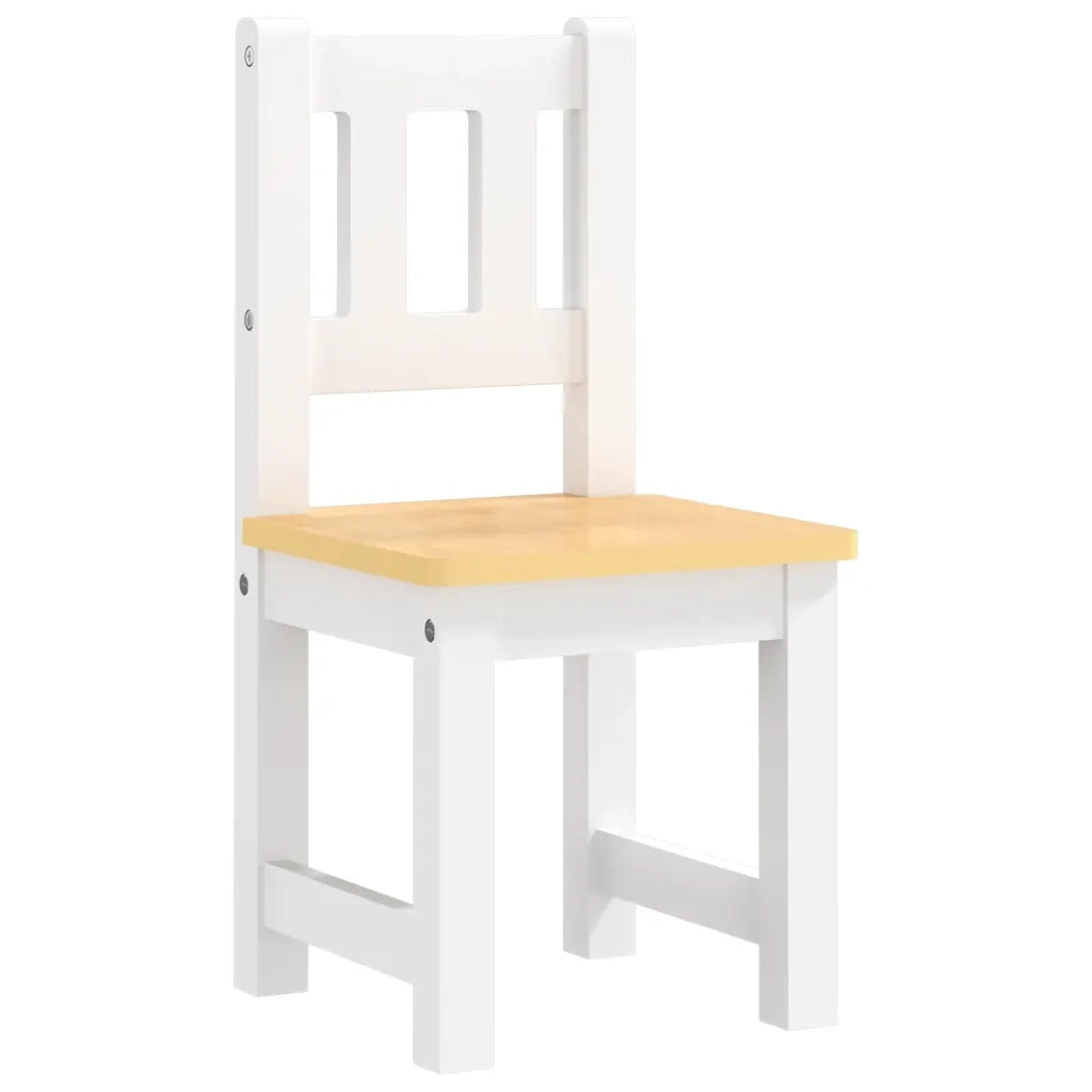 Set Tavolo e Sedie per Bambini 4 Pezzi Bianco e Beige in MDF CFW1184393