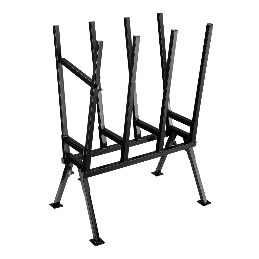Cavalletto taglialegna per motosega, struttura tubolare, 4 supporti max 400 kg