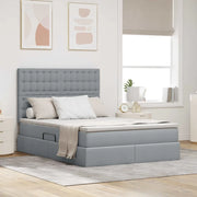 Letto con contenitore e materasso Grigio chiaro 140 x 200 cm