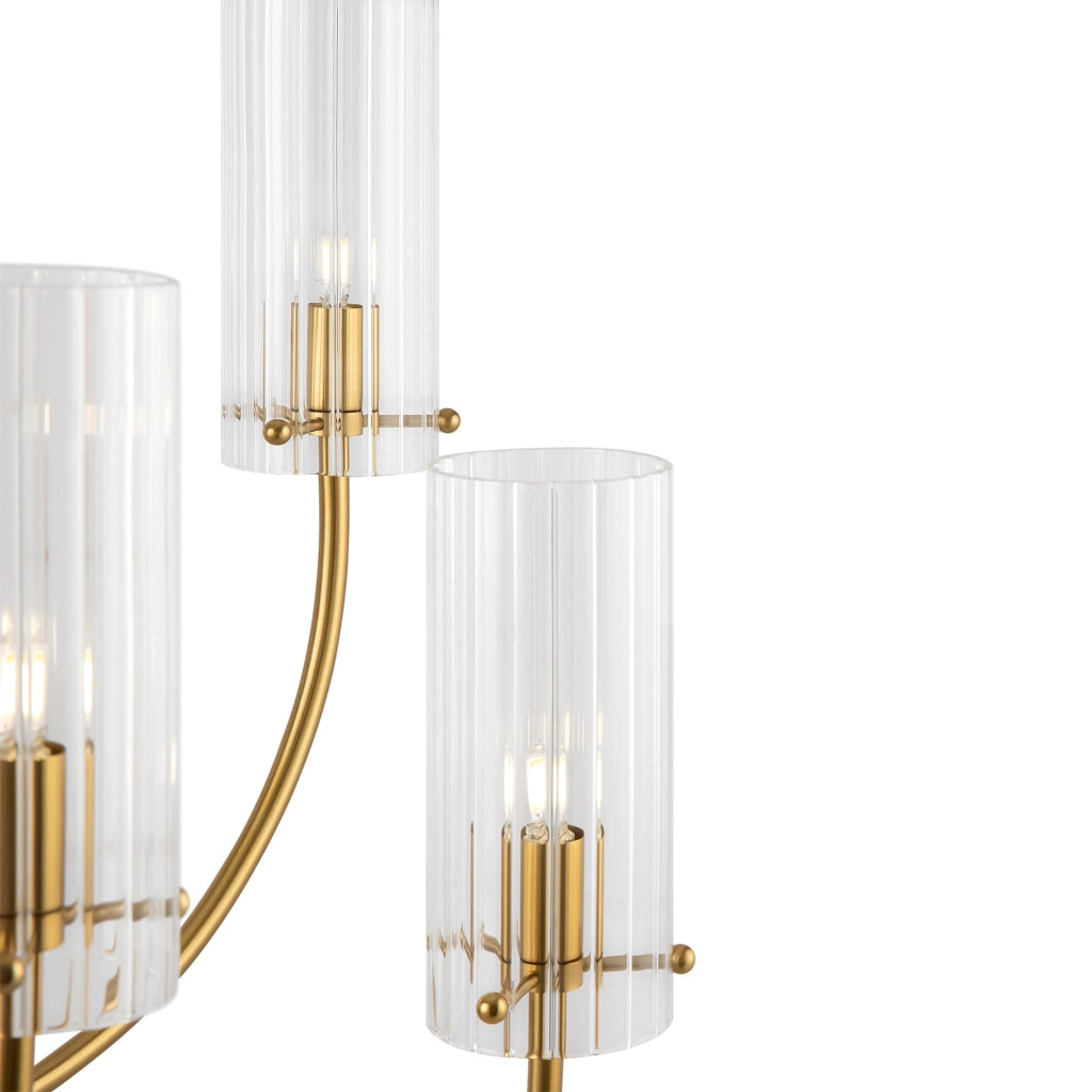 Maytoni lampadario contemporaneo Arco 6 luci G9 ottone metallo vetro