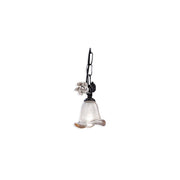 Lampadario Classico Siena Metallo E Ceramica Nero Sfumato Argento 1 Luce E14
