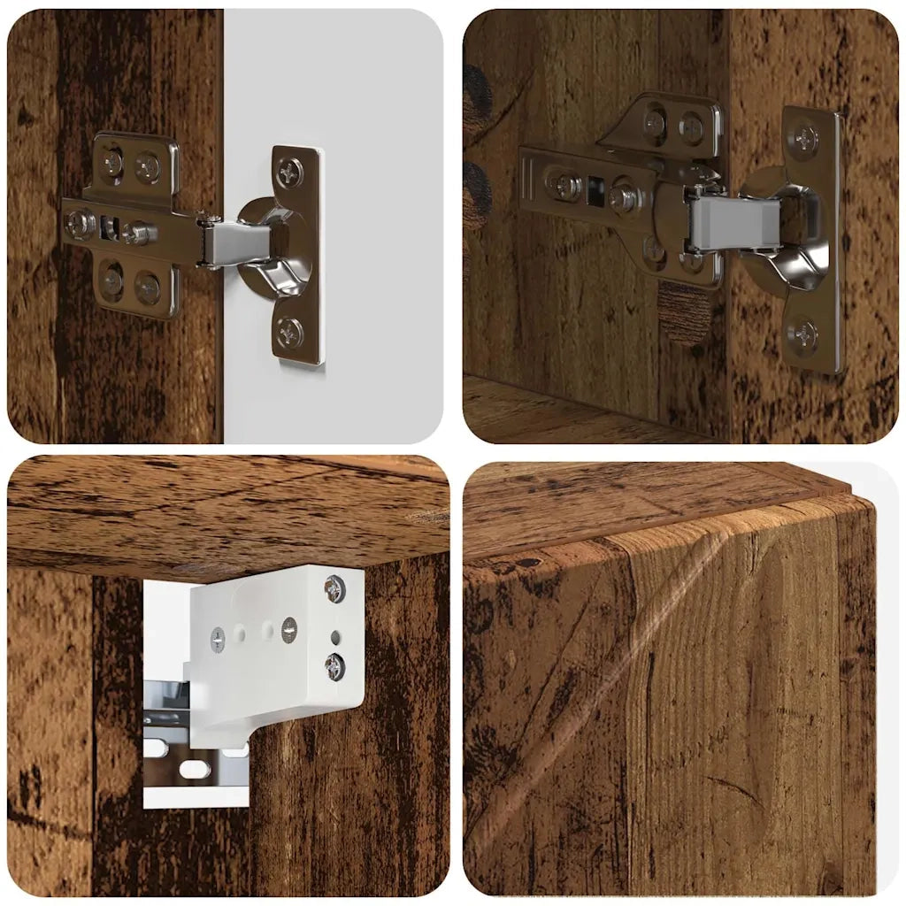 Set di mobili per il bagno con cassetto 4 pcs Legno vecchio 3393051
