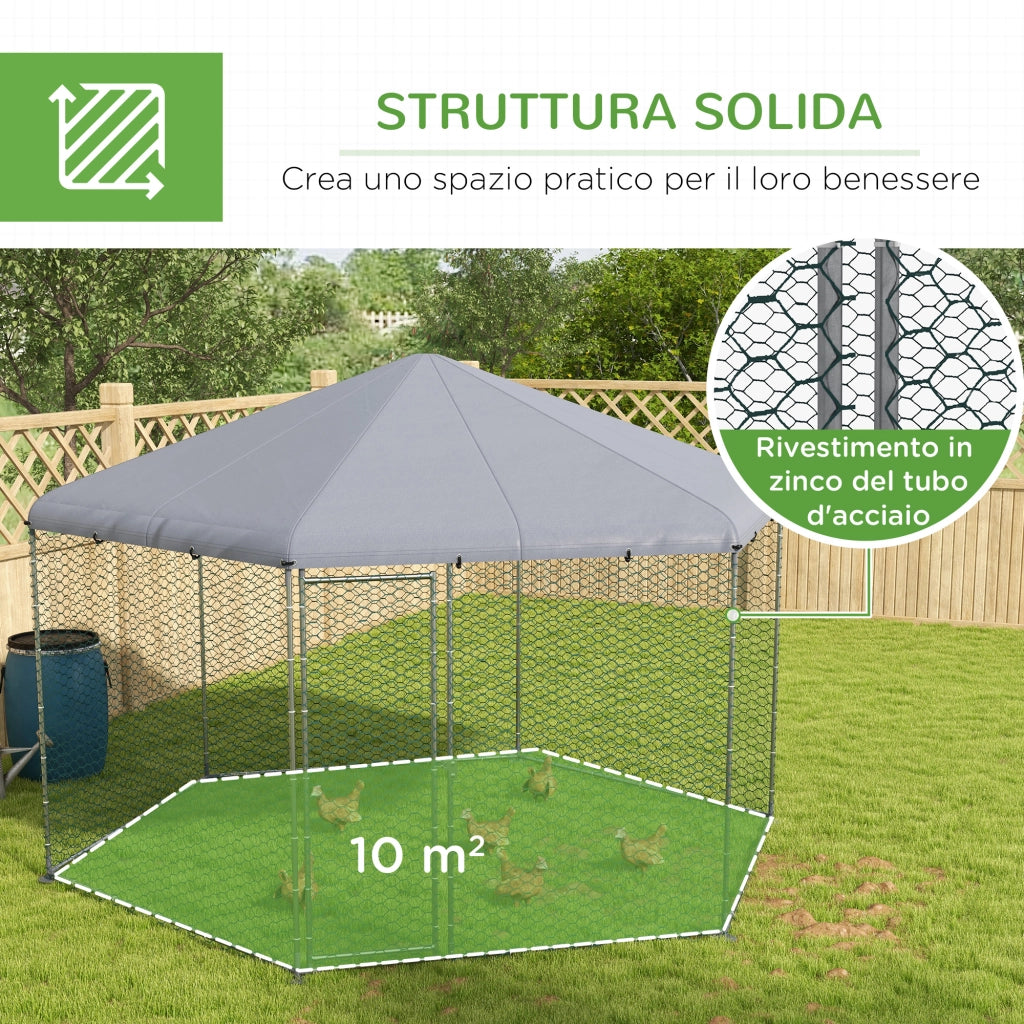 Recinto per Galline ¨C Minimal ¨C Acciaio, 4x3.5x2.6m