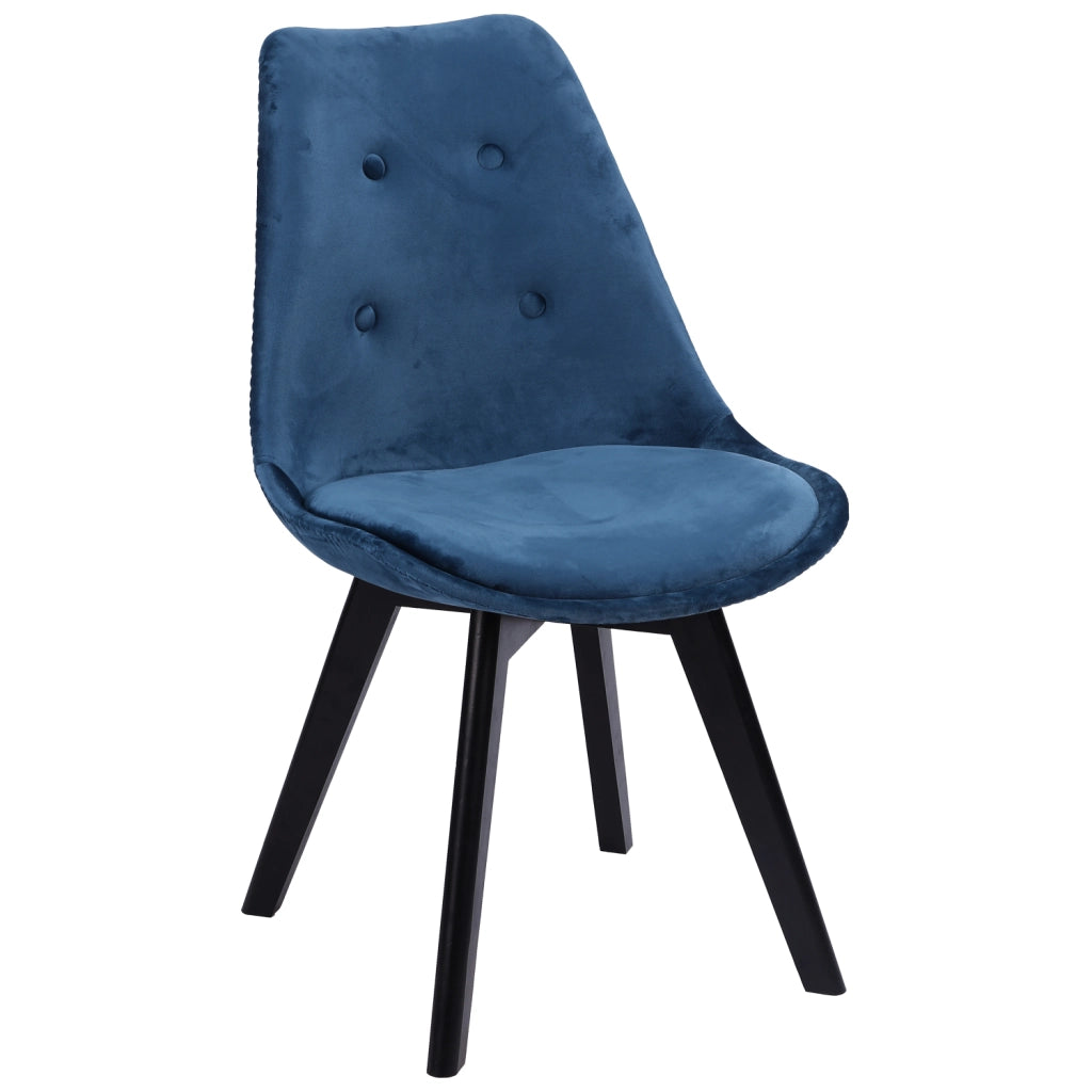 Set di 2 sedie NORA in velluto blu con cuscino