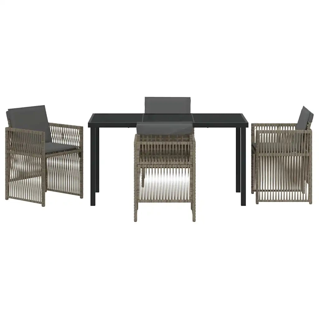 Set da Pranzo per Giardino 5 pcs Grigio