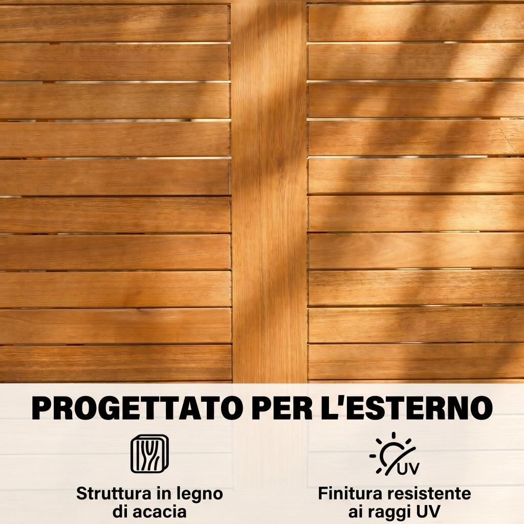 Set da Pranzo da Giardino 5 Pezzi, Tavolo e 4 Sedie Pieghevoli