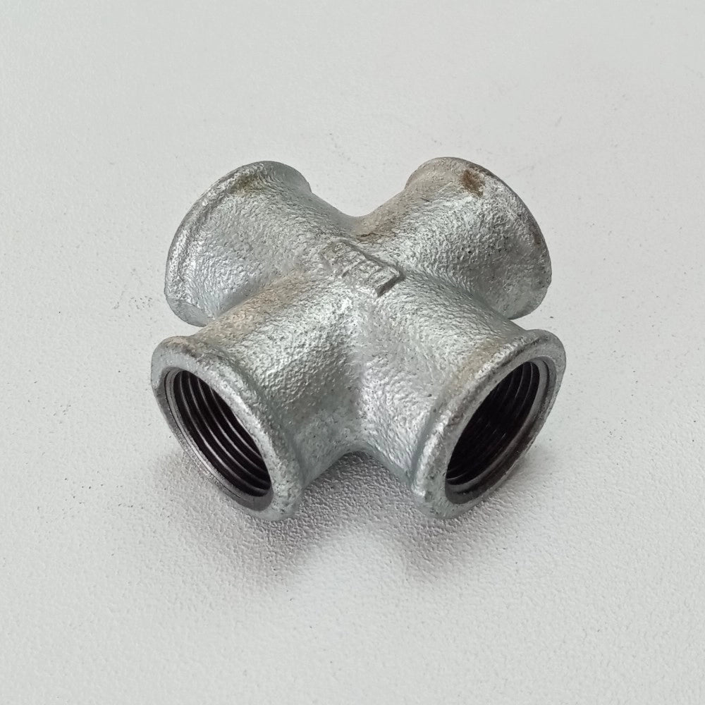 Raccordo ffff 3/4'' croce raccordo a 4 vie di ghisa zincata malleabile