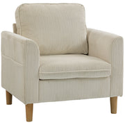Poltrona in velluto ¨C Xylo ¨C beige con cuscino a molle 83x74x87cm