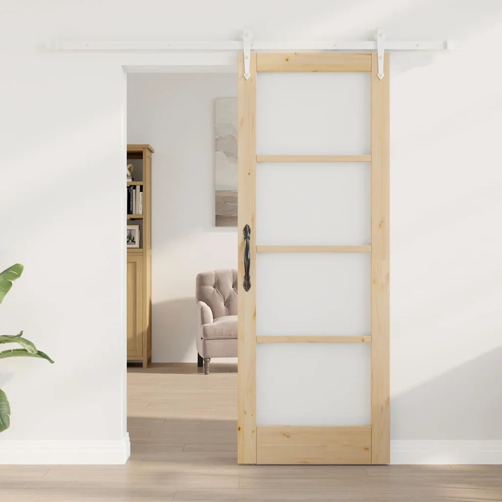 Porta Scorrevole Marrone 73.5 x 198.5 cm Legno e metallo 3332407