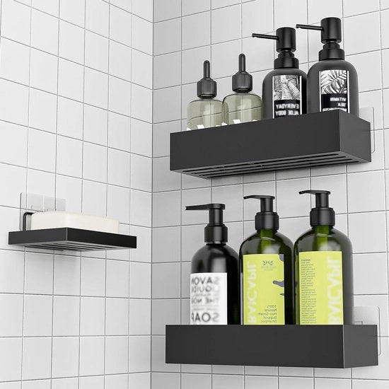 Tappeto Antiscivolo per Bagno - 3 Pezzi - Nero