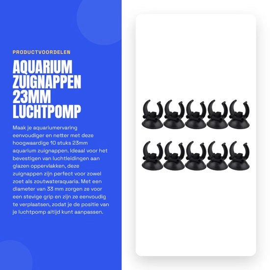 Zuignappen per acquario 10 pezzi - diametro 33 mm - supporto per tubi di gas - tenuta antiscivolo - facile da installare - supporto per tubi di gas