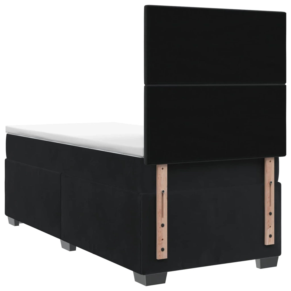 Letto box spring con materasso Nero 90 x 190 cm Velluto 3455014
