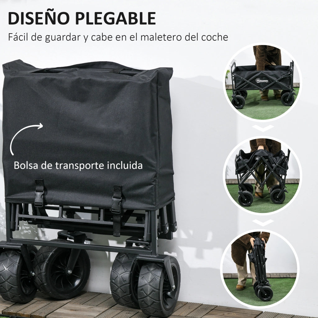 Carrello Pieghevole con Sacchetto Termico ¨C Minimal ¨C Nero