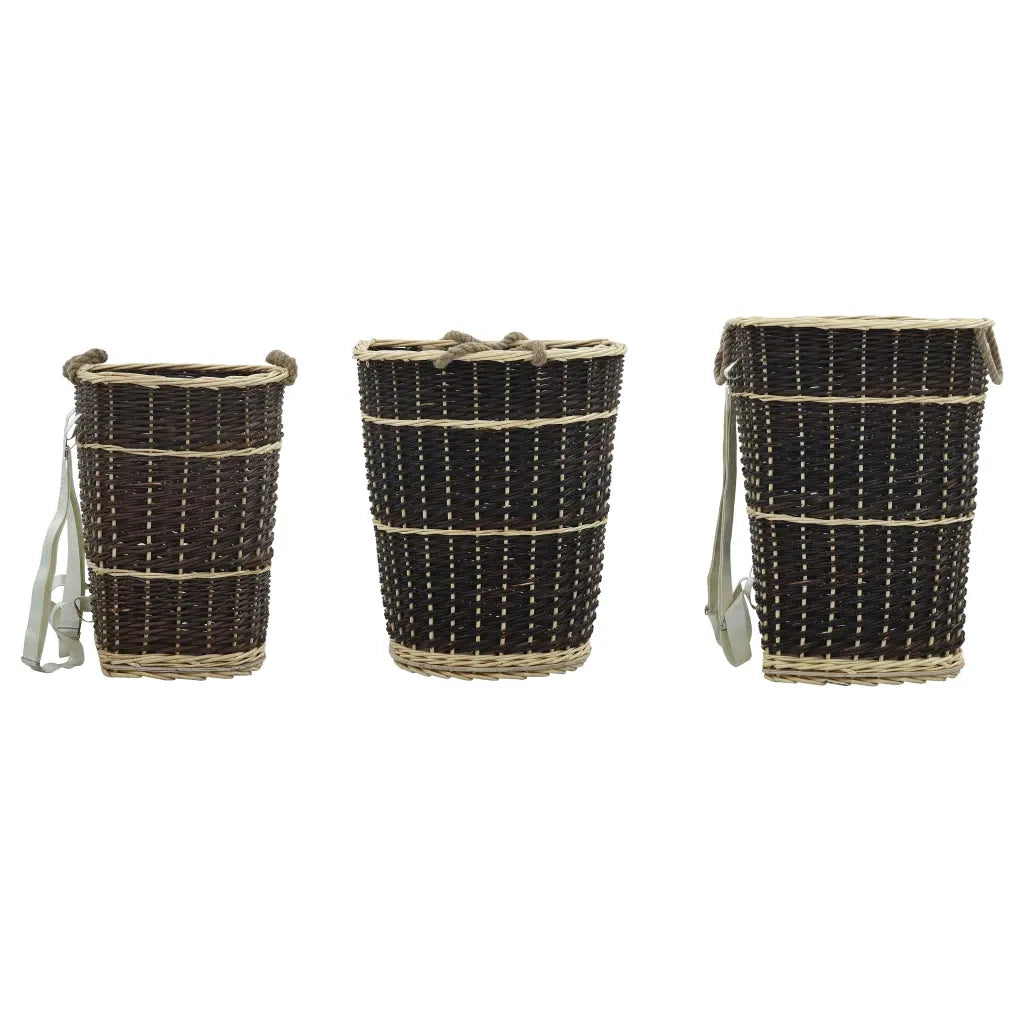 Cesta per Legna con Spallacci 57x51x69cm Salice Naturale cod mxl 13051