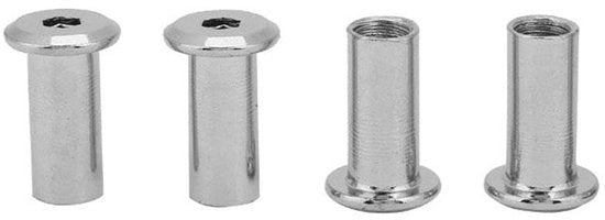 Zeskantmoer Platte per Meubel - IJzeren M6/M8 - 30/50 Stuks - Per la Connettività dei Mobili - Verniciato - Peso 201g/275g