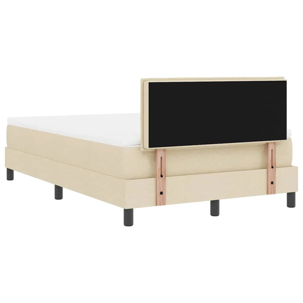Letto a molle con testiera Crema 120 x 190 cm Tessuto 3338599