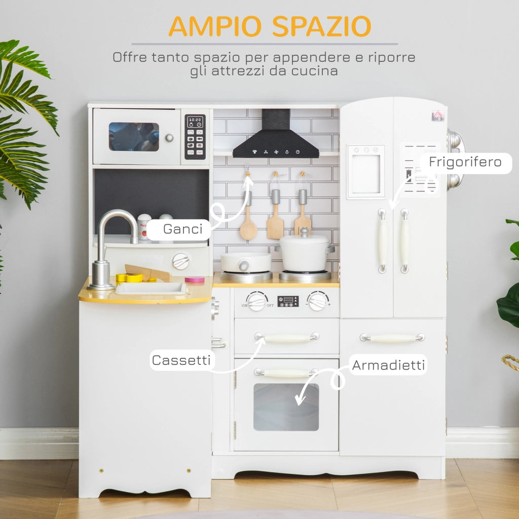 Cucina Giocattolo per Bambini ¨C Minimal ¨C Legno, Bianco, 82x65x87 cm