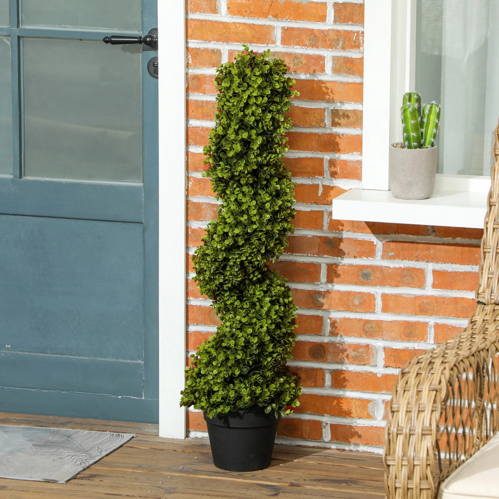 Pianta Finta Eucalipto Spirale con Vaso ¨C Minimal ¨C Verde Altezza 90 cm