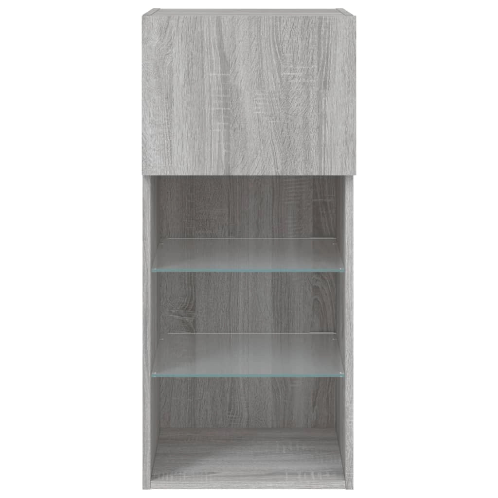 Mobile TV multimediale mensola TV credenza mobile TV sala da pranzo soggiorno camera da letto con luci LED Sonoma 40,5 x 30 x 90 cm grigio 02_0026825