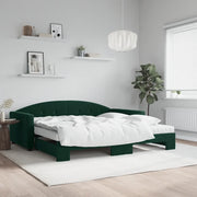 Divano Letto Estraibile Materassi Verde Scuro 100x200 Velluto 3197334