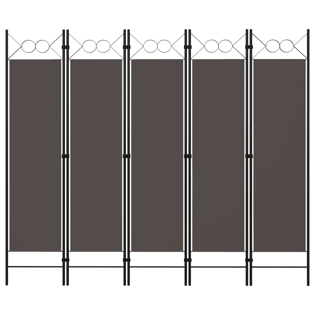 Divisorio Ambienti | Divider per stanze | Paravento a 5 Pannelli Antracite 200x180 cm