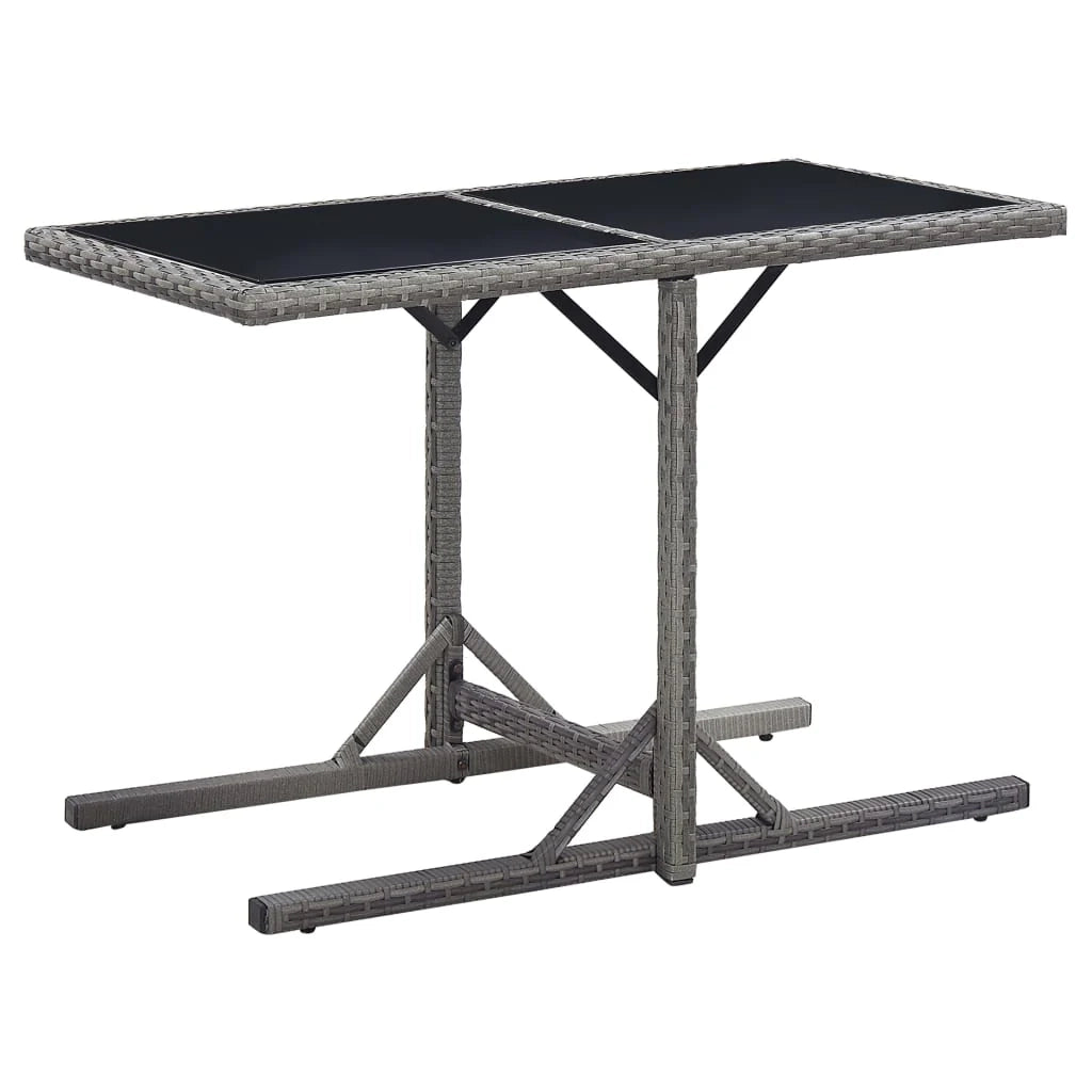 Set da pranzo da giardino per esterni 3 pezzi mobili grigi 02_0013622