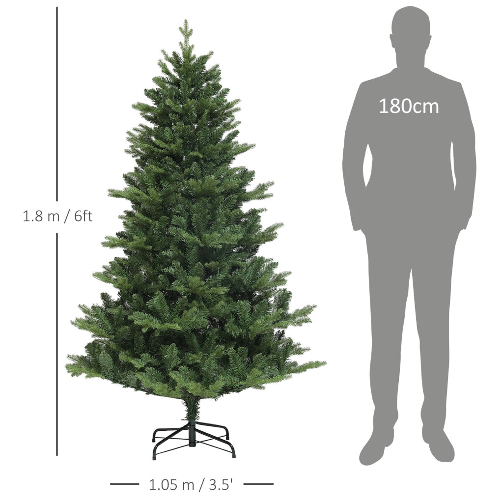 Albero di Natale Artificiale ¨C Minimal ¨C Verde 180 cm con Base in Acciaio