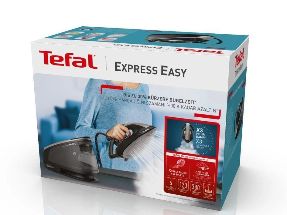 Tefal SV6140E0 Express Easy Ferro da Stiro a Caldaia 2200 W 1,7 L 6 bar Vapore Continuo 380 g-min colore Nero Grigio
