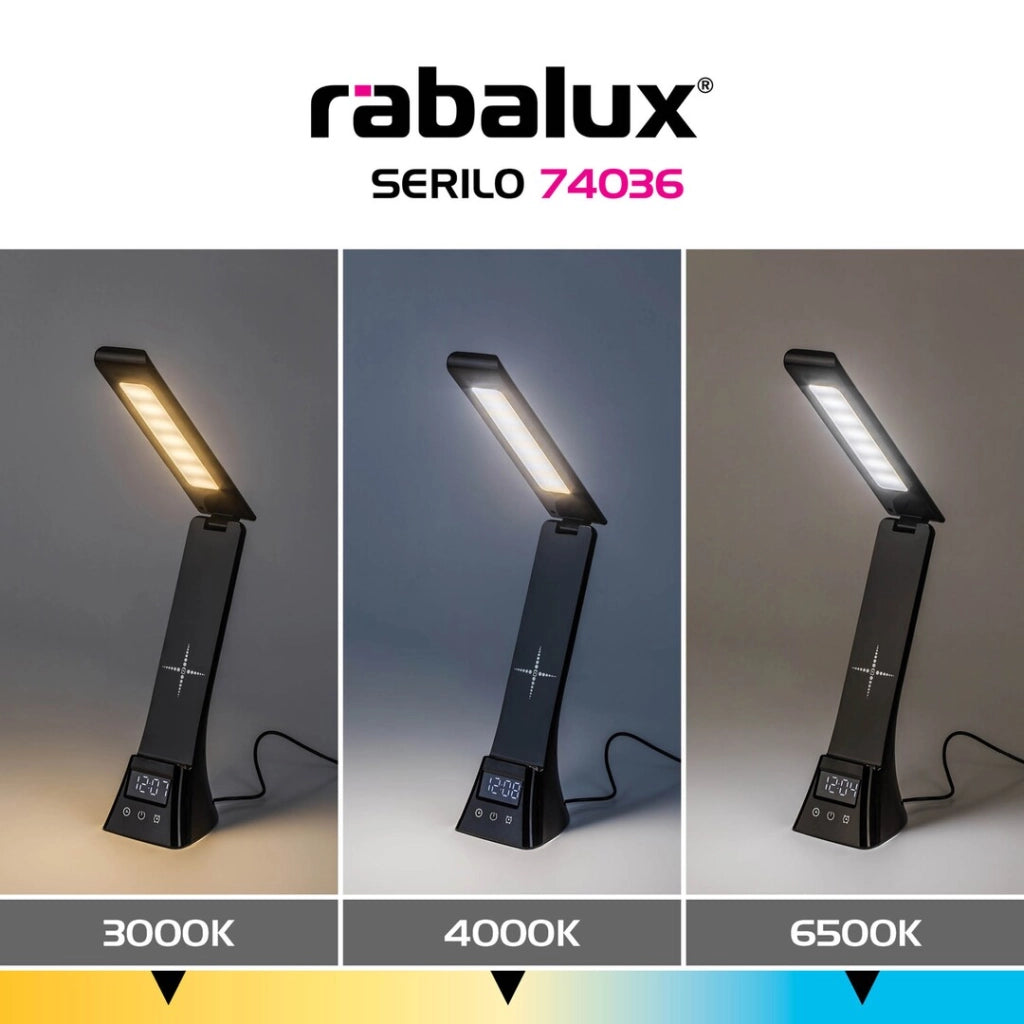 Lampada da scrivania LED 6W nera Serilo Rabalux