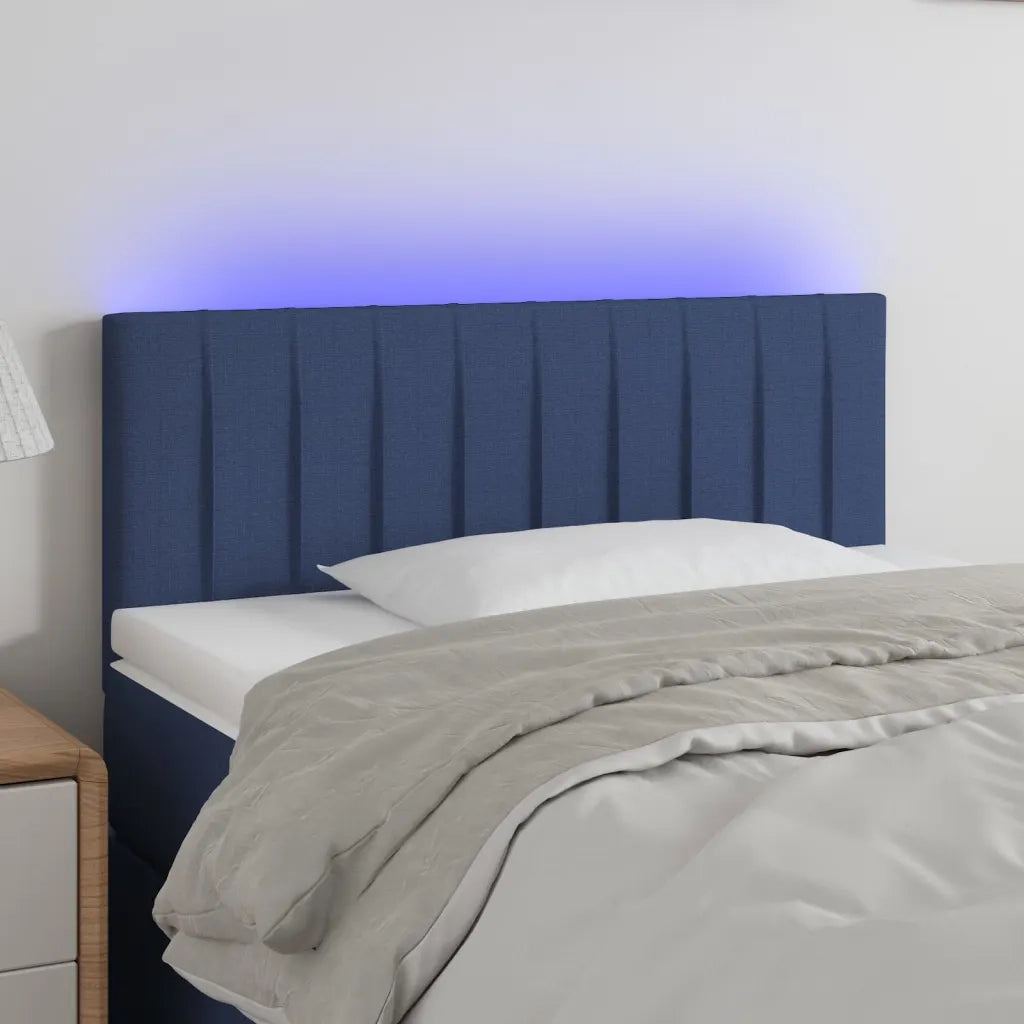 Testiera a LED Blu 80x5x78/88 cm in Tessuto 3121830