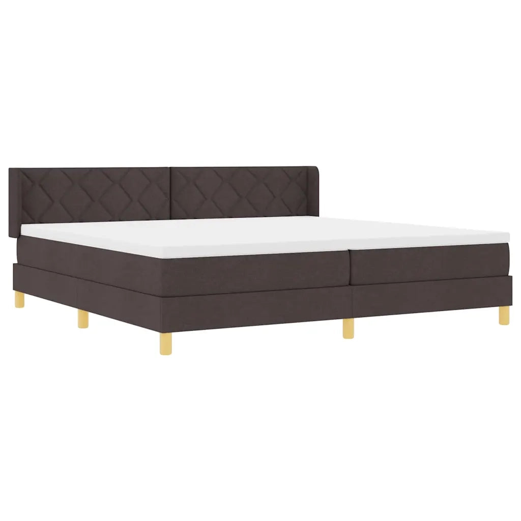 Letto a molle con materasso Marrone Scuro 200 x 200 cm Tessuto 3341380